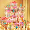 Children's Music Doll House Assembly Villa House 3D DIY Dream Princess Castle Villa Assembly Doll House Set Toy Girl Family Toy