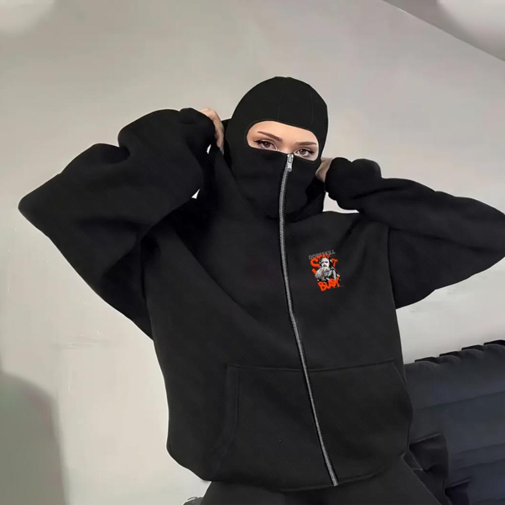 Alphabet Baumwolle Locker Atmungsaktiv Schweißabsorbierend Reißverschluss Kapuzenpullover Locker Herren Harajuku Ins Casual Stil Oberteil