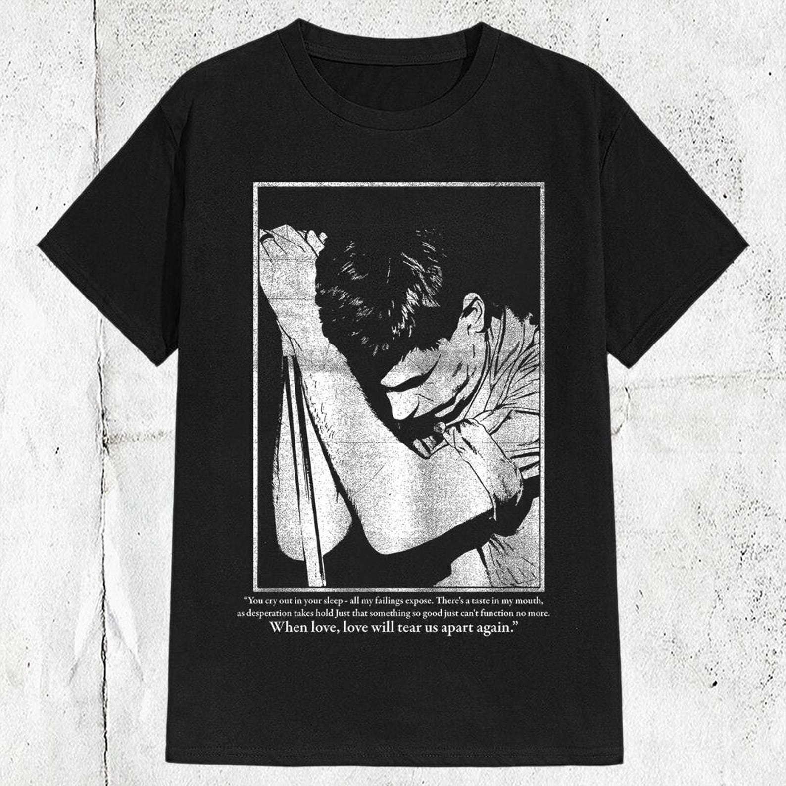 Ian Curtis T shirt Vintage Style | Post Punk Joy Division Inspired Graphic Tee | Dark Wave Alternative Unisex Shirt 4XL