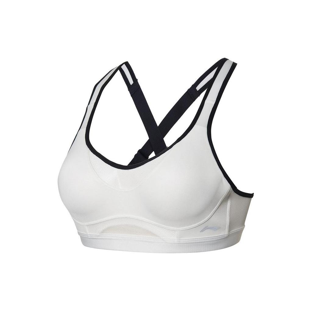 Li Ning Fitness Series Outdoor Casual Yoga Training Sports Bra Women Underwear Off-White AUBU052-1