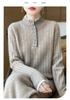 2025 Korean Style Double Stand Collar Wool Sweater - 100% Pure Wool Thickened Knitwear