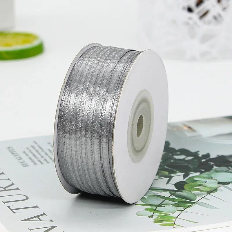 100yards 3MM Double Sided Satin Ribbon DIY Handmade Gift Wrapping Christmas Wedding Decorations Clothing Accessories Ribbons