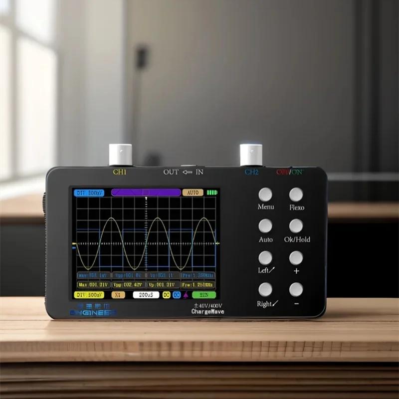 3.2 Inch Handheld Dual Channel Digital Oscilloscope Multimeter Signal Generator 10Mhz Bandwidth 50MSa/s Sampling Rate