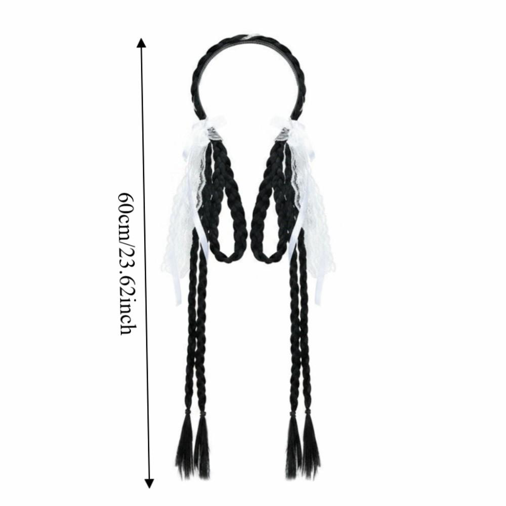 Synthetic Bunny Ear Headband Ponytail Ballet Style Long Pony Tail Hairpieces  Cosplay