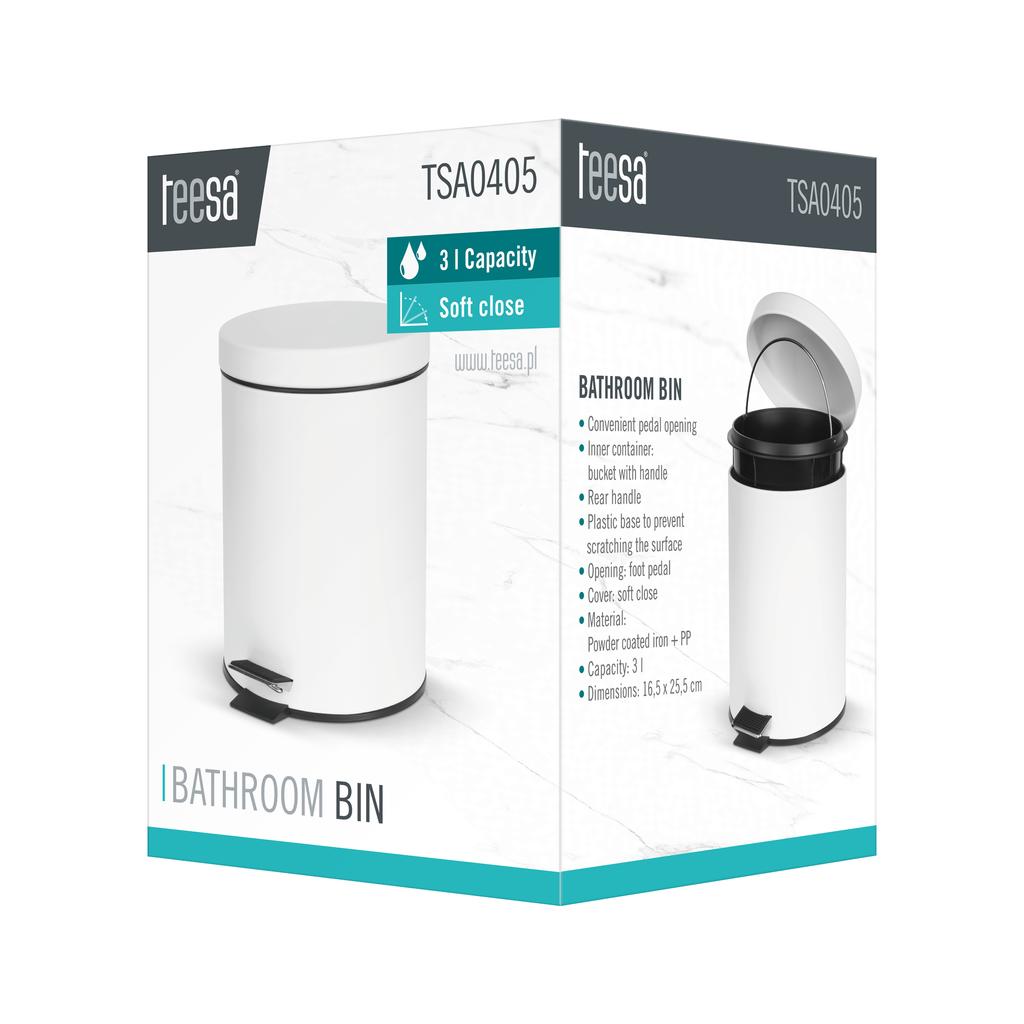 Teesa 3 L Bathroom Basket, Stainless Steel