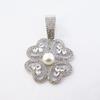 New European and American Flower Pendant with Pearl In The Middle and 5mm Fried Dough Twists Chain for Women's Elegant Accessories Necklace