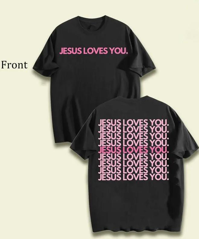 Jesus Loves You Unisex T-T-Shirt, Christian Religious T-T-Shirt L