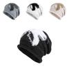 Fashion Plush Splicing Design Women Casual Knitted Hat For Autumn Winter Outdoor Activities