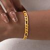 Stainless Steel Embossed Three To One Nk Chain Bracelet Plated 18K Gold Br-2413
