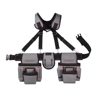 Adjustable Tool Belt for Men with Suspenders and Multi Pockets Ideal for Carpenters Construction Workers and Gardeners