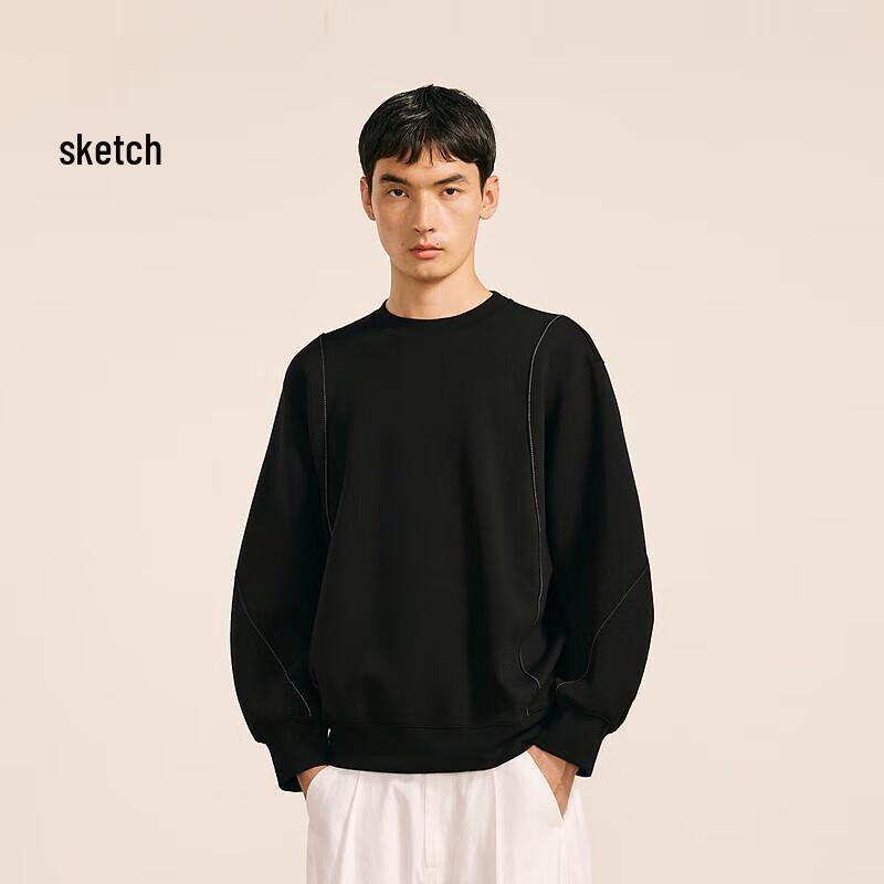 CROQUIS Men's 2024 Autumn Loose Round Neck Long Sleeve Sweatshirt