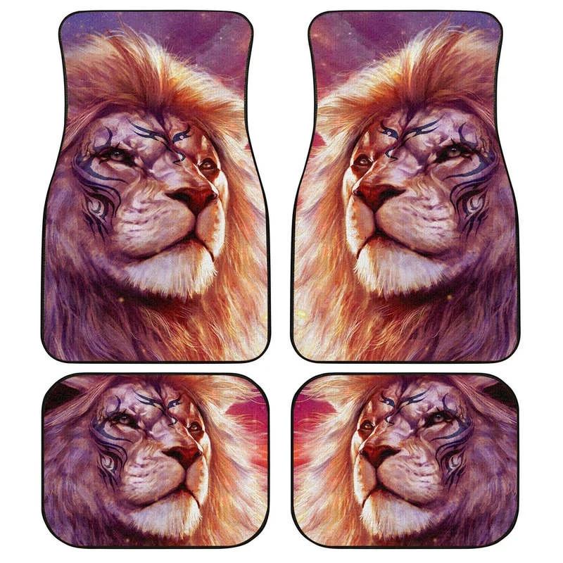 Warrior Lion Car Floor Mats Custom Lion Car Accessories Gifts Idea 4PCs Pack