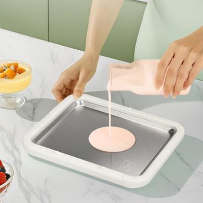 Manueller Joghurt-Gefrierer Edelstahl Eisrollenmaschine für Heimgebrauch DIY