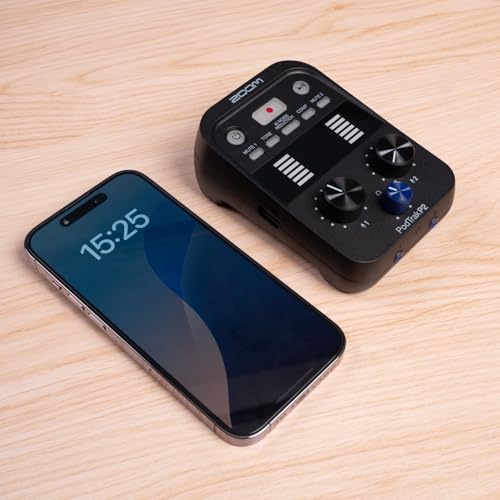 ZOOM P2 Podcast Recorder [Palm-Sized with AI Noise Reduction] Ultra-Compact and Lightweight (226g), USB Microphone Connection Only, Smartphone Compati