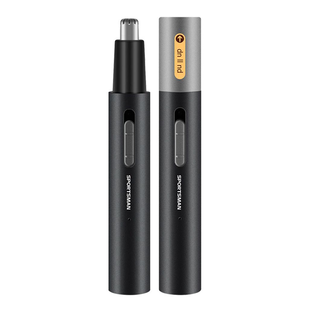 Electric Nose Hair Trimmer Aluminum Tube Body Arched Cutter Head USB Rechargeable with Eyebrow