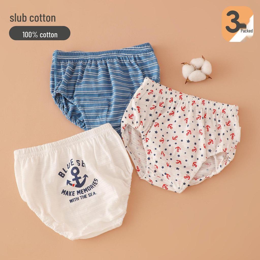 3-Pack Boys' Four Seasons Cotton Briefs - Breathable, No-Pinch Student Underwear