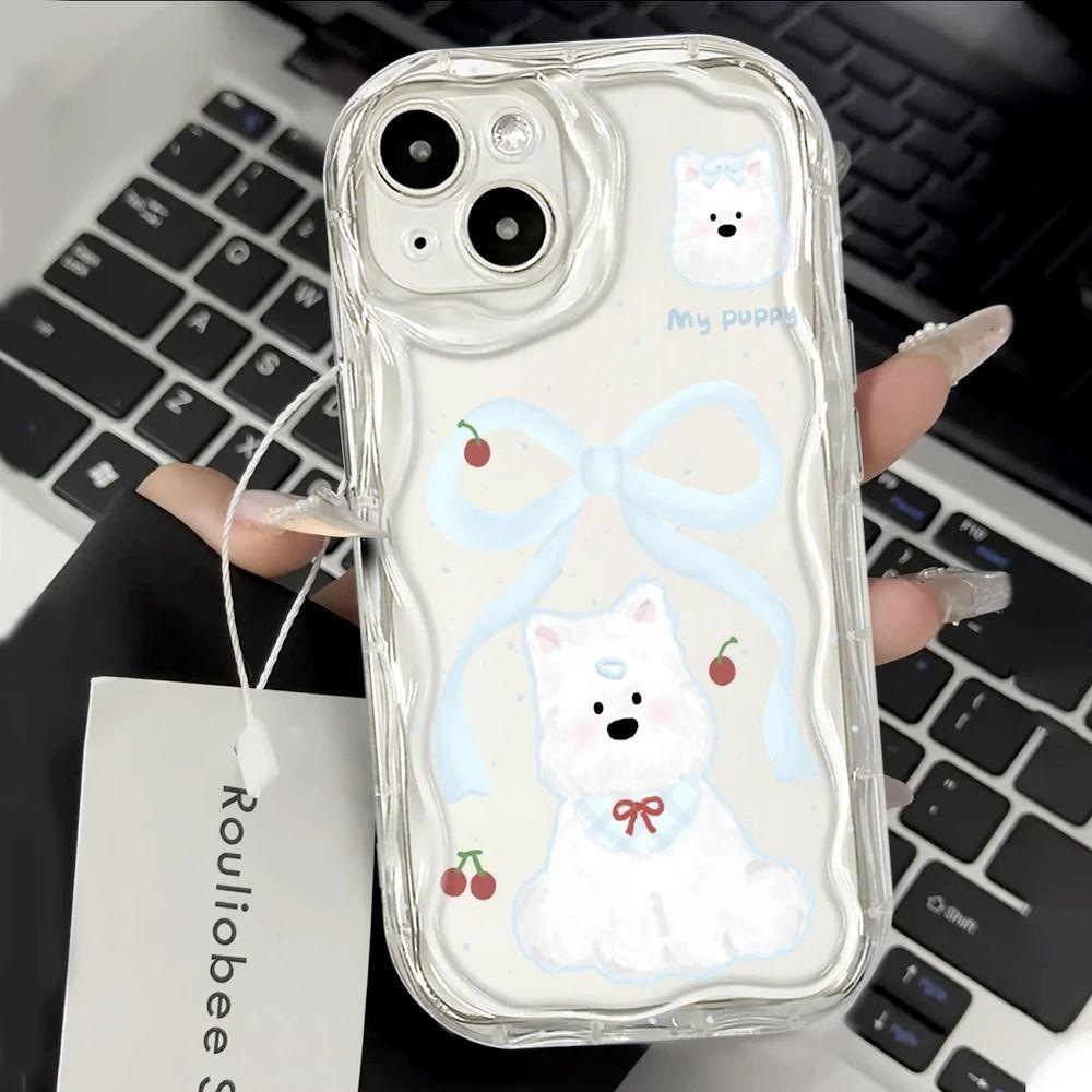 Cherry West Highland iPhone11Promax Mobile Phone Case Transparent Applicable Apple 11promax Cream Case 11 Moe IPhone17ProMax