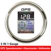 Ized 85mm 3 In 1 Gauge GPS Speedometer + Clock Hourmeter+Voltmeter Digital TFT Screen Speed Meter For Marine Auto Car Boat