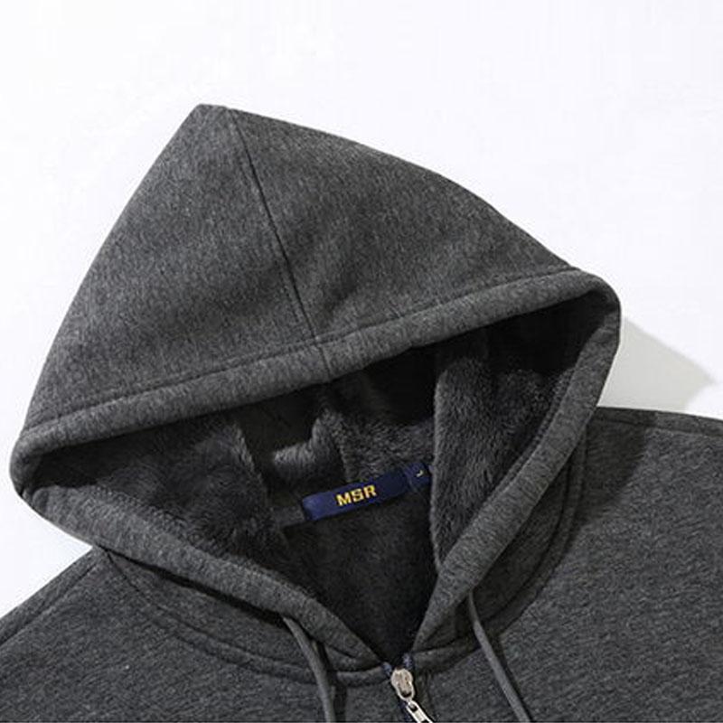 Male Oversized Men's Solid Color Hoodies Hooed Coat Thick/Thin Cotton Sweatshirts Sportswear For Women Cotton Plus Velvet Zipper Work Out Cardigan