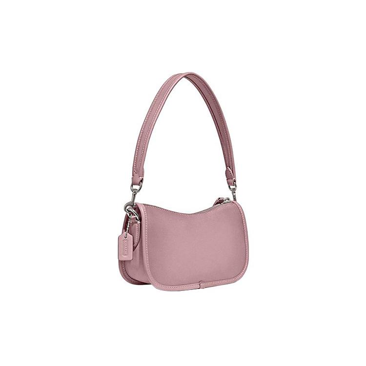 New COACH Swinger Leather Mahjong Handbag Shoulder Bag Women's Purple C2643-LHU8U