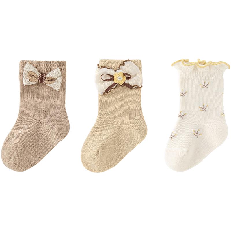 Infant Girl s Lace Trim Mid-Calf Socks - 3-Pack 66