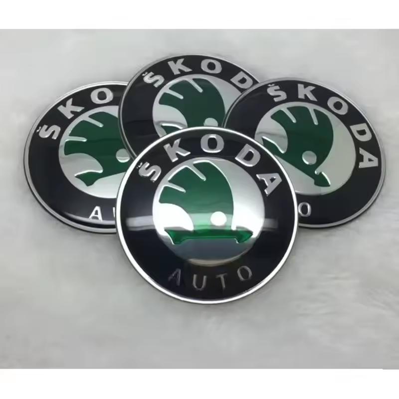 ABCDGD1 60/65mm Car Wheel Rims Center Caps Sticker Skoda Octavia A5 A7 Fabia 1 Superb Kamiq Rapid Yeti Citigo S Kodiak Accessories