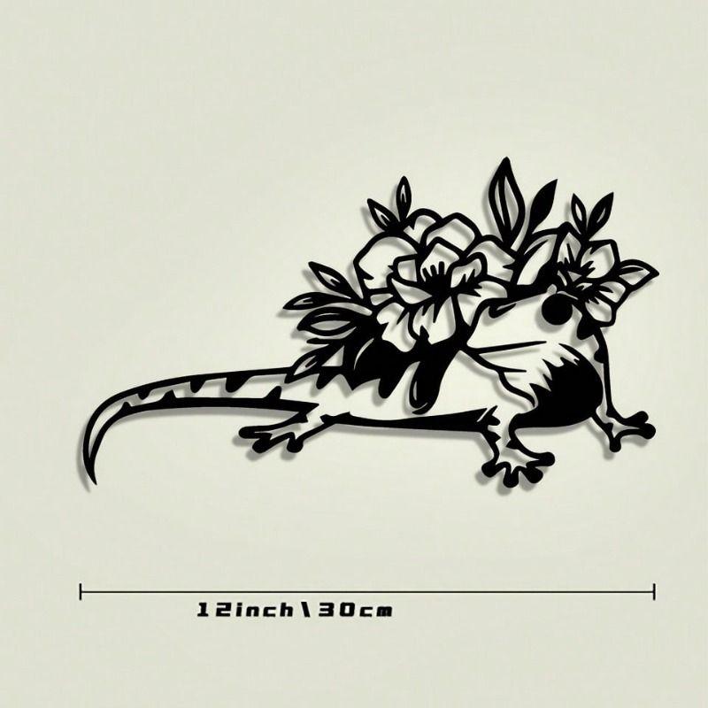 Настенный декор из кованого железа  Цветы-ящерицы  для сада