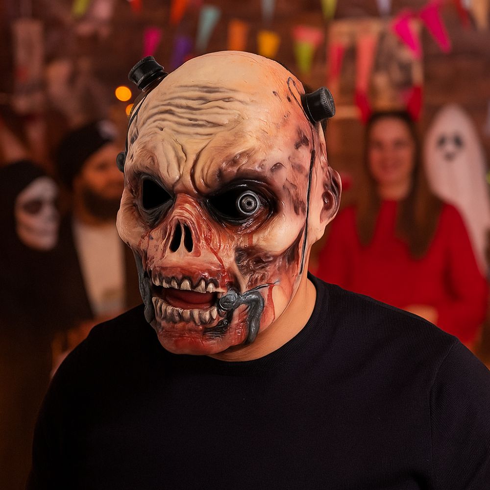 Funny Scary Zombie Mask Realistic Demon Face Cover Demon Grim Reaper Mask Haunted House