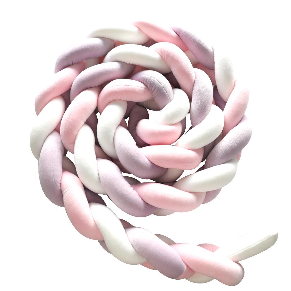 Nordic Cable Knit Crib Bumper - Three-Strand Braid Knotted Rope Pillow