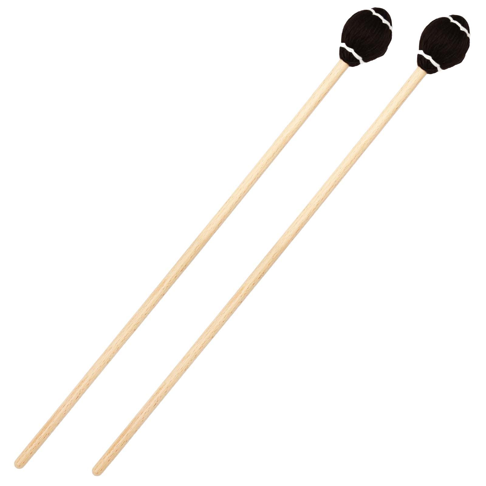 

Silver & Style Marimba Mallets, Soft Xylophone Drumsticks, Yarn, Beginner Practice Percussion Instrument (Black)