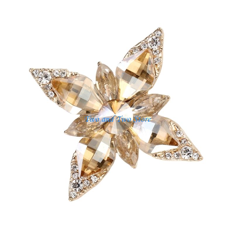 HX6F Shimmering Eight Pointed Star Flower Accessory Premium Crystal Embellishment For Special Occasions