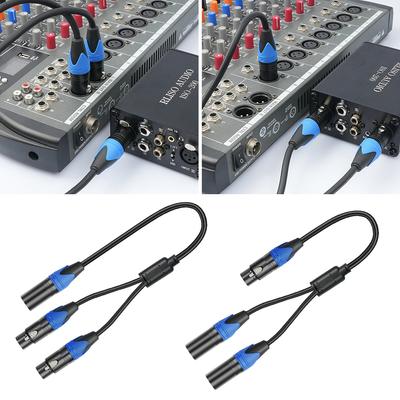 50cm XLR Splitterkabel 1 XLR Buchse auf 2 XLR Stecker XLR Y Splitterkabel Mikrofon Splitterkabel für Verstärker Mixer Mikrofonkabel