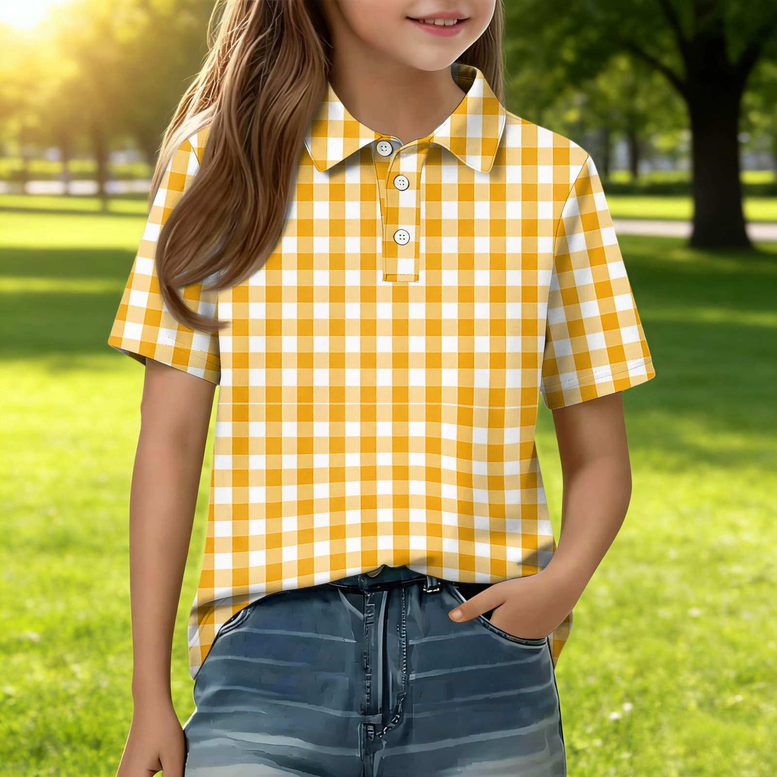

Children s Daily Casual Short-sleeved Print Tops T-shirts Shirts 150 жовтий