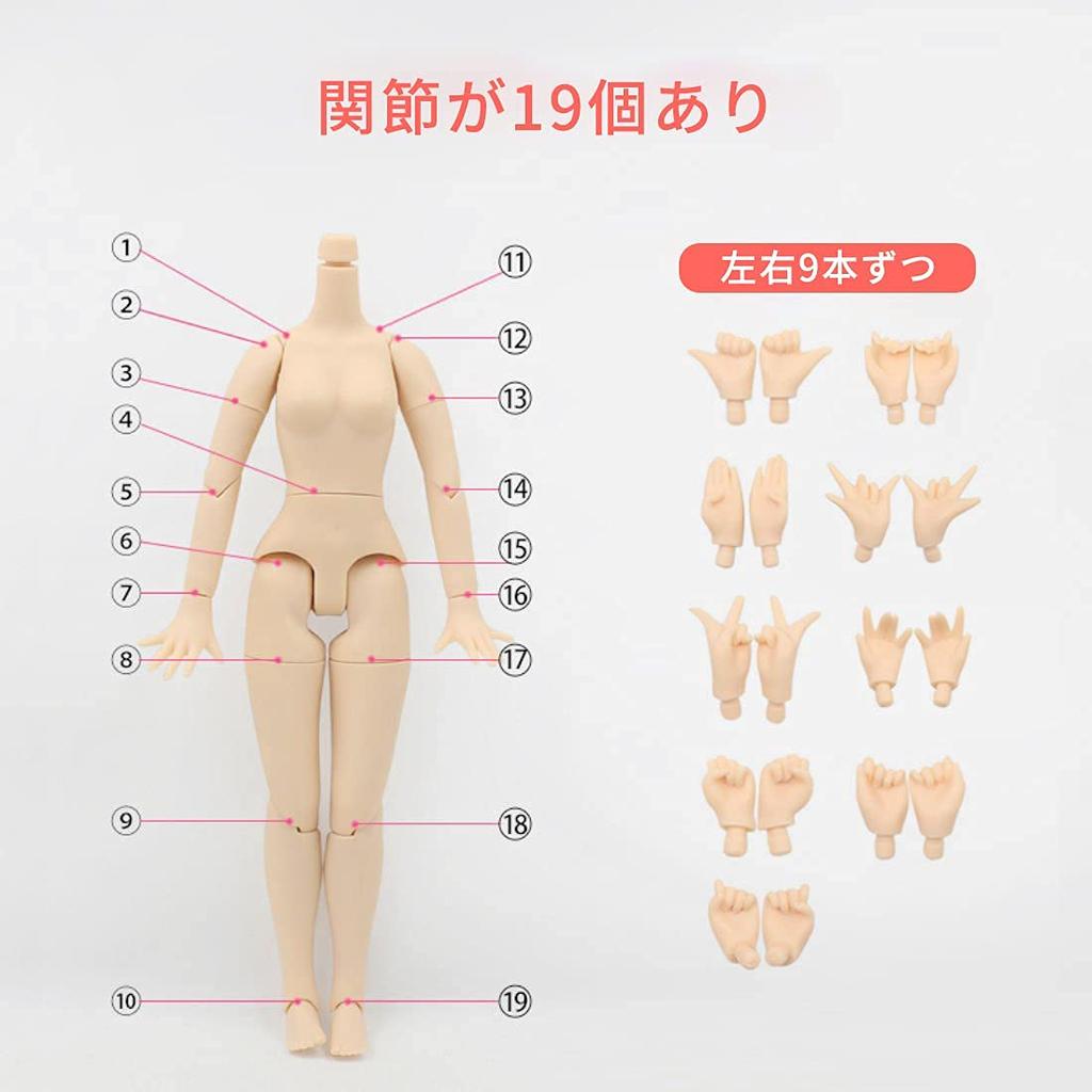 Fortune Days Doll Designed by 4 Different Eye Colors Makeup 19 Modified Jointed Doll Suitable for Ages Sunny, + Hand-Applied + (J-CUS007) 6+