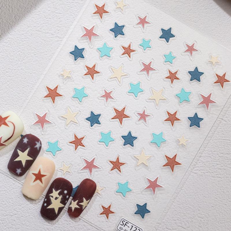 SKY Ins Style Vietnamese Star Nail Stickers: 6D Embossed, DIY Decor for Phone and iPad
