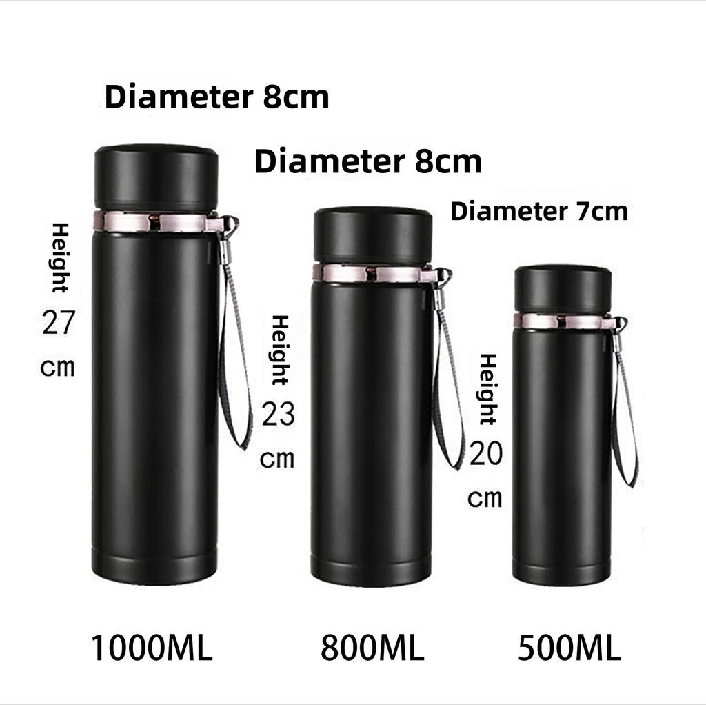 500 ml-1 Liter Edelstahl-Thermosflasche mit LED-Temperaturanzeige Sus304 Teewasserflasche Vakuumflasche Tragbare Tassen