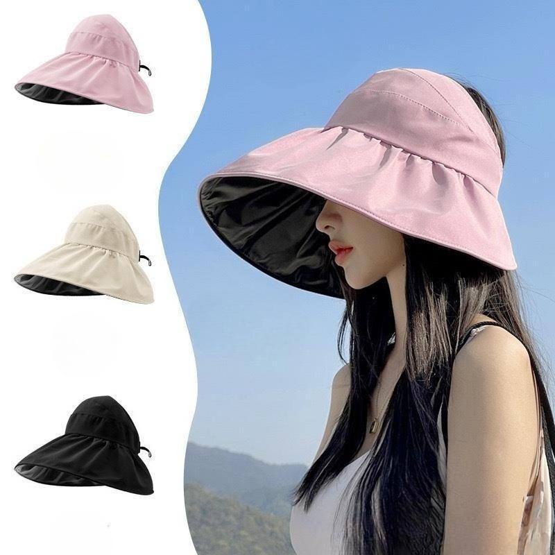 Dámský letní slaměný klobouk s prázdnou horní částí, kšiltem proti slunci, kryjící obličej, lehký, s UV ochranou, kbelíkový klobouk