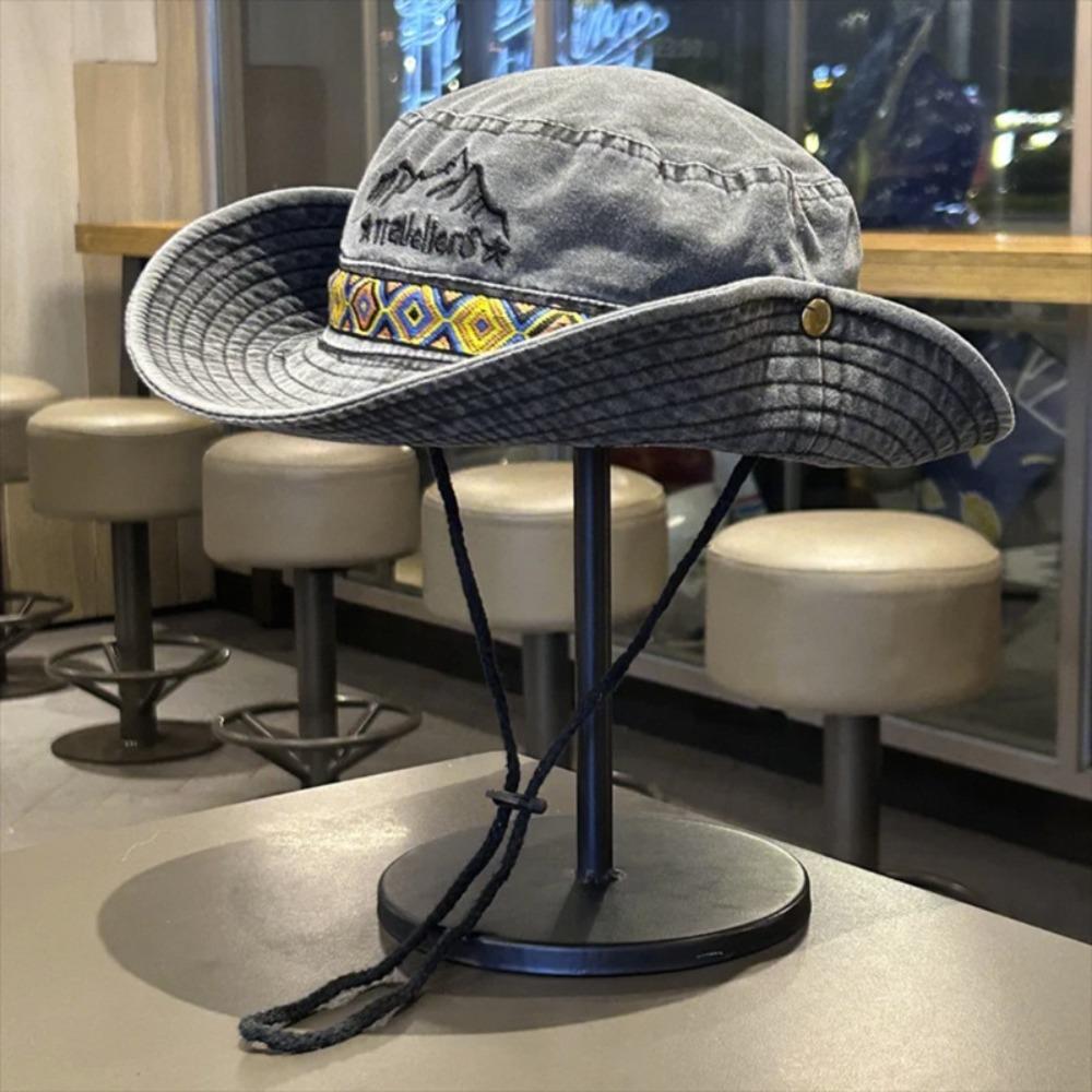 

Сонцезахисний капелюх Ковбойський рибацький капелюх Модна літня кепка на відкритому повітрі чорний