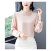 Elegant Rhinestone Long Sleeve Shirt Loose Fit Women Blouse Spring Autumn Trendy Plus Size Top Slimming