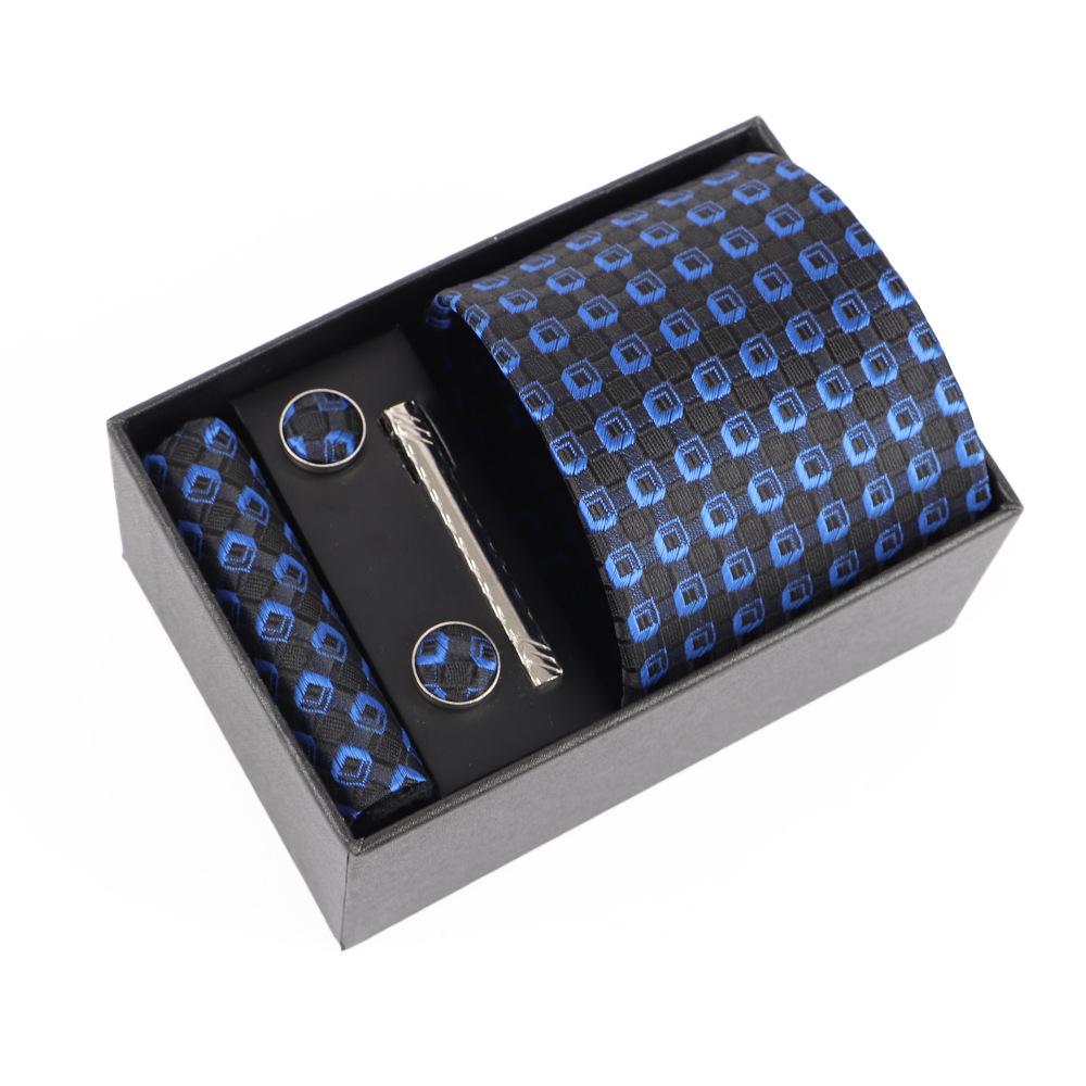 Luxe Heren Jacquard Borduurdas Cadeauset met Gepersonaliseerd Logo Ontwerp