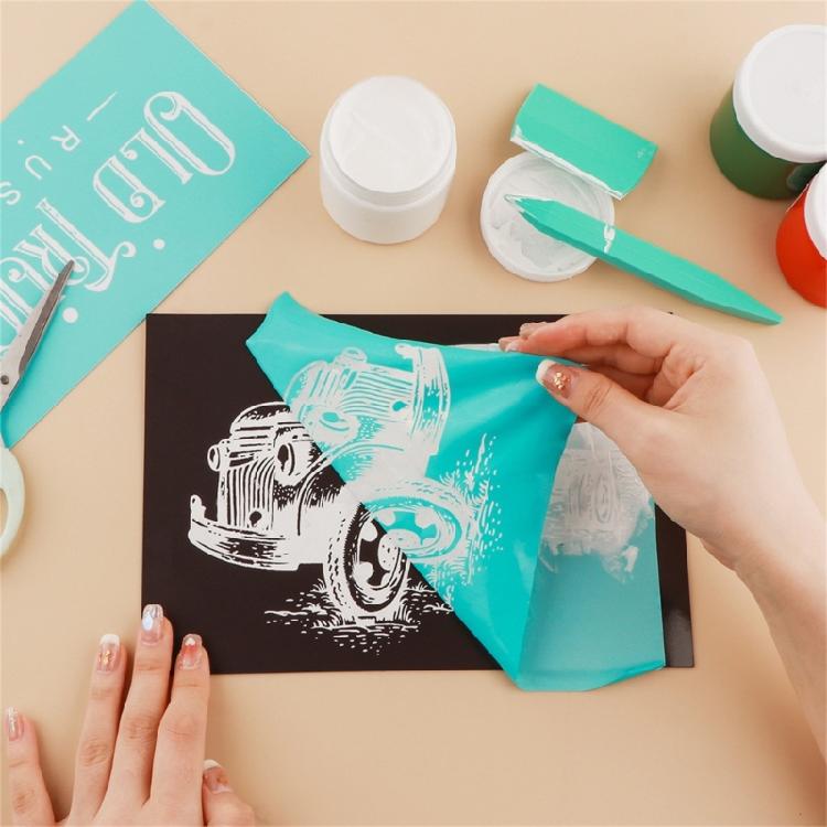 Self-Adhesive Silk Screen Stencil Reusable Mesh Transfer Printing Earring Clay