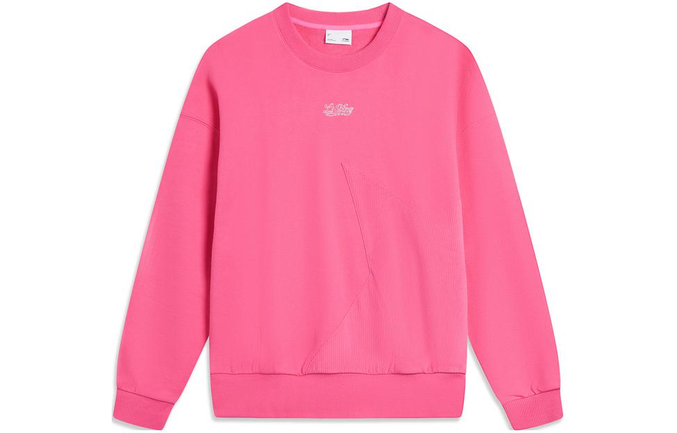 Li Ning Sports Life Collection Sweatshirt Women s Fluorescent Rose Red AWDTC92-3 L