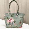 New Fashion Flower Printed Lunch Bag Portable Jacquard Handbag Zipper Large Capacity Mom's Bag Gift