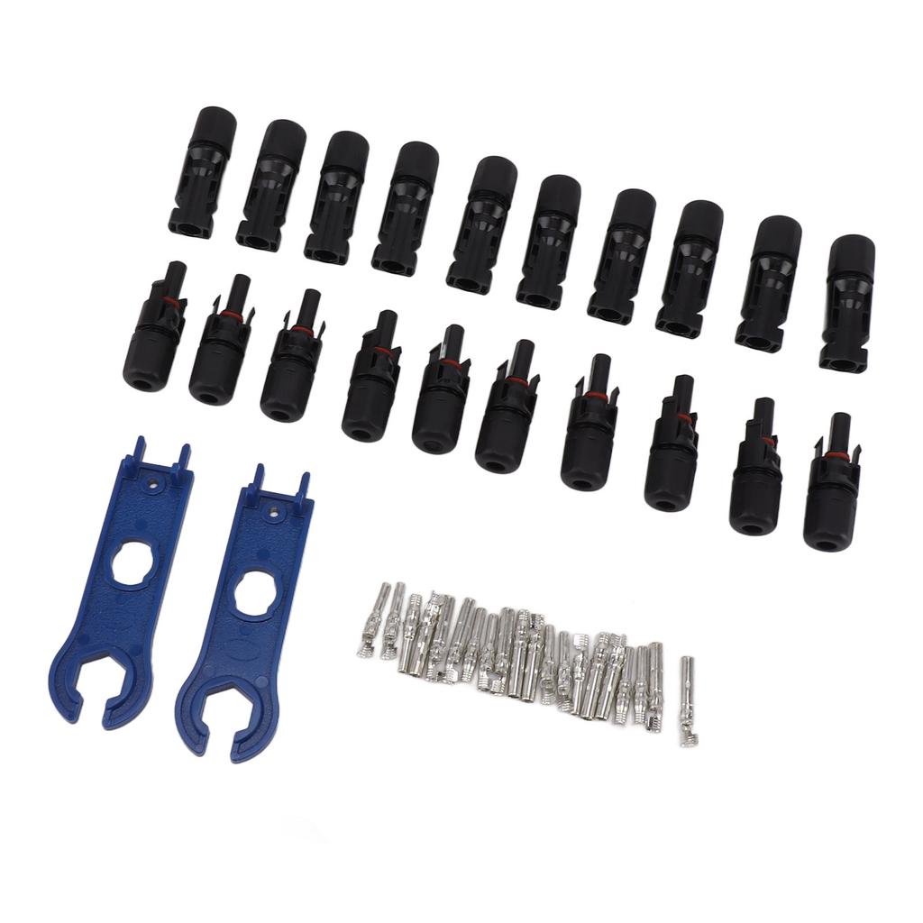 Solar Connectors with 10 Pairs Male Female Plug Spanners Waterproof Flame Retardant Solar Panel