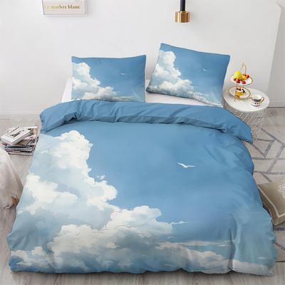 Blue Sky Duvet Cover Sets for Kids Teens Queen King Size Lightweight Quilt Covers Sunny Day Bedding Sets Bedroom Decor No Quilt