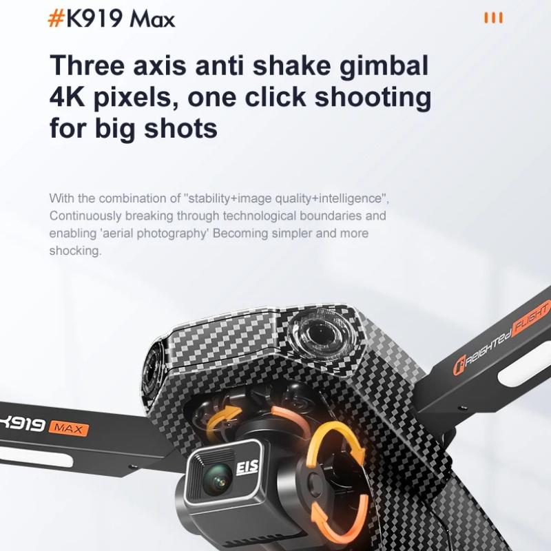 NEW K919 MAX GPS Drone Professional 4K Camera 3-axis Gimbal Aerial FPV Brush Avoiding Obstacle with Large Screen Control Quadcopter