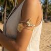 Overdreven Metalen Vlinder Bloem Arm Manchet Armbanden Voor Vrouwen Mannen Boheemse Textuur Bloemenblad Open Armband Armband Lichaam Sieraden