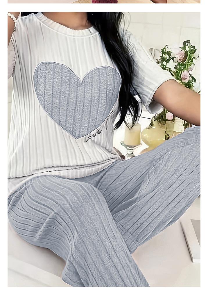 Four Seasons Style Love Europe and America Soft Skin-friendly Comfortable Loungewear Long and short two-piece nightdress