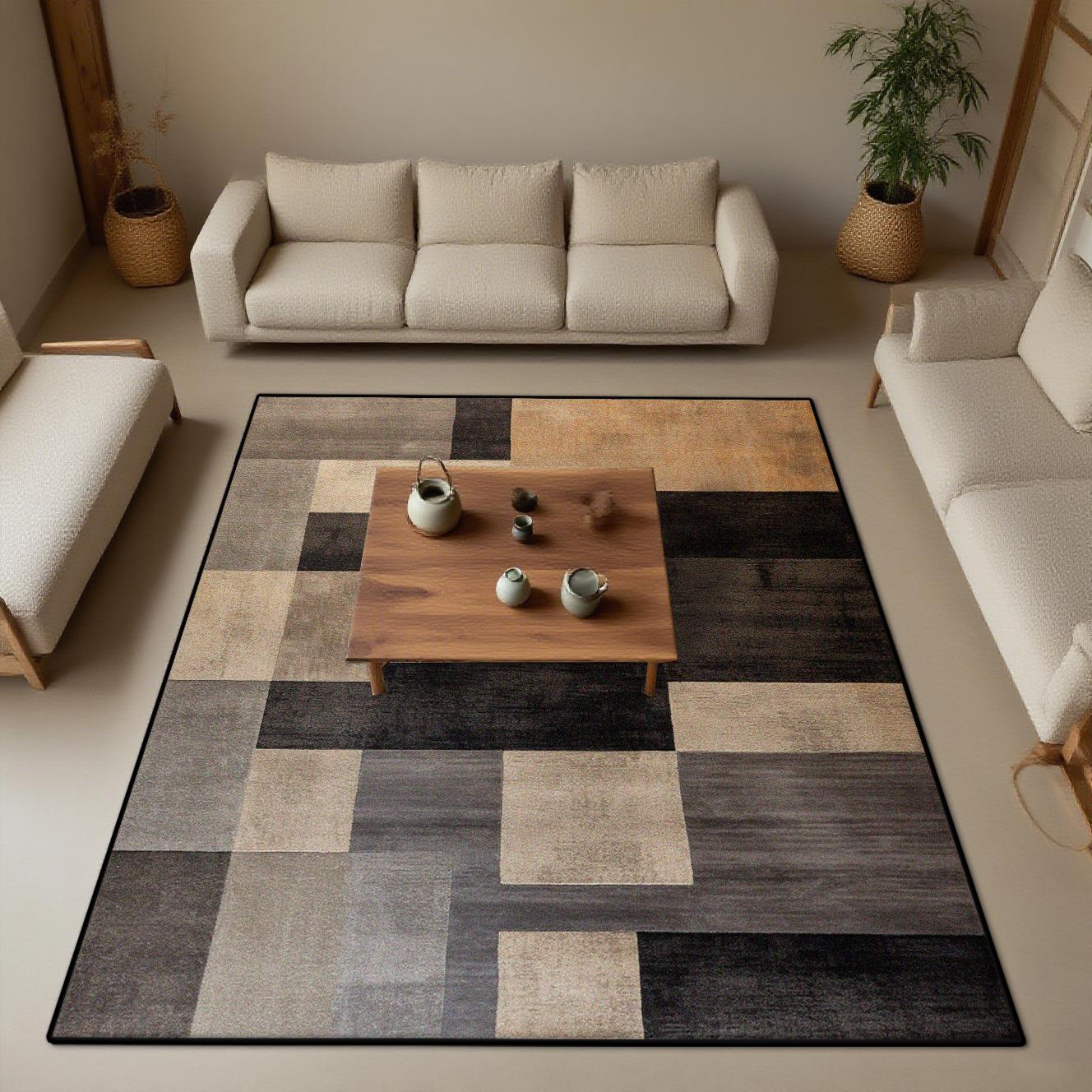 

Modern Rectangular Carpet Geometric Living Room Decor Anti Skid Floor Mat Easy Clean Study Bedroom Entrance Door Mat 60*90cm