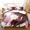 Hinano Tachibana Anime Duvet Cover + 2 Pillowcases Cute Girl Character Print Polyester Bedroom Decor Japanese Anime Home Textile